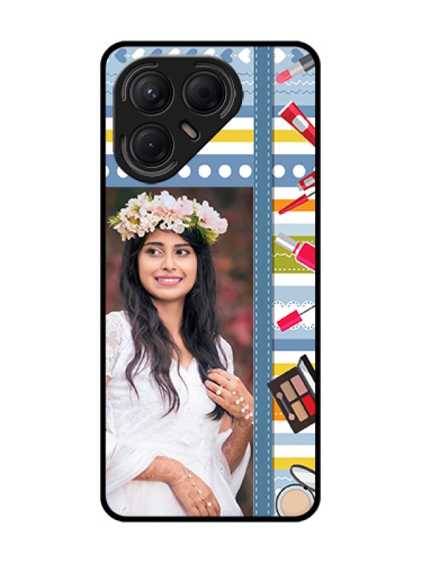 Custom Tecno Pova 7 5G Custom Metal Phone Case - Makeup Icons Design