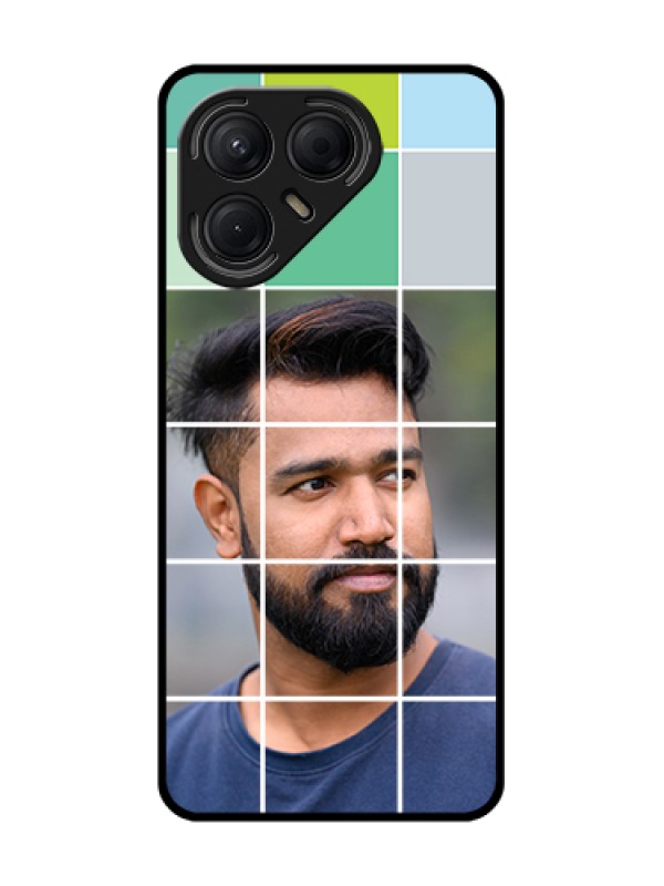 Custom Tecno Pova 7 5G Custom Metal Phone Case - With White Box Pattern