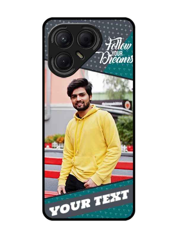 Custom Tecno Pova 7 5G Custom Metal Phone Case - Background Pattern Design With Quote