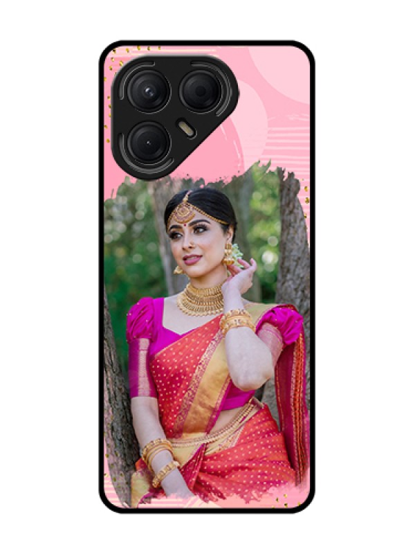 Custom Tecno Pova 7 5G Custom Metal Phone Case - Gold Glitter Splash Design