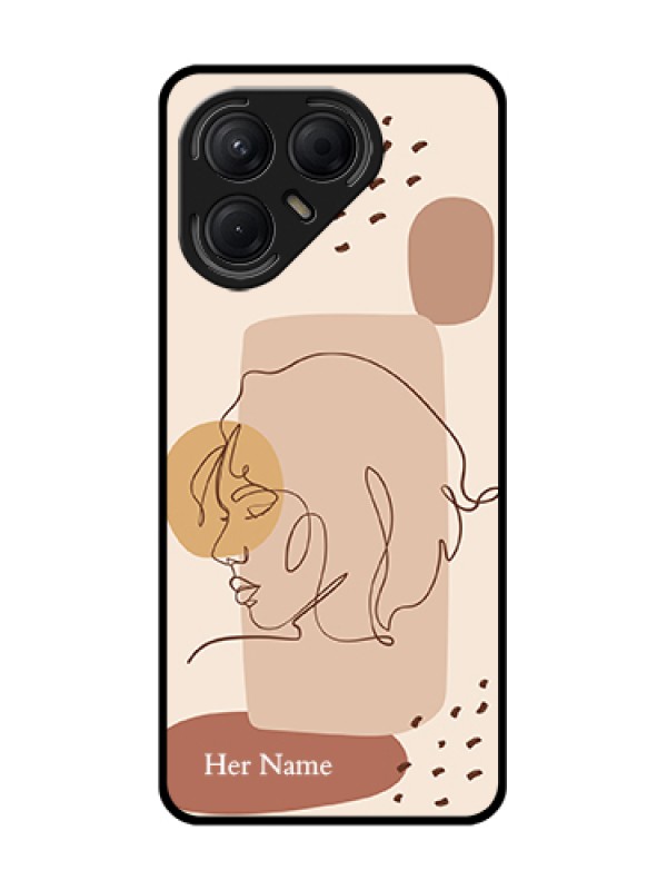Custom Tecno Pova 7 5G Custom Metal Phone Case - Calm Woman Line Art Design