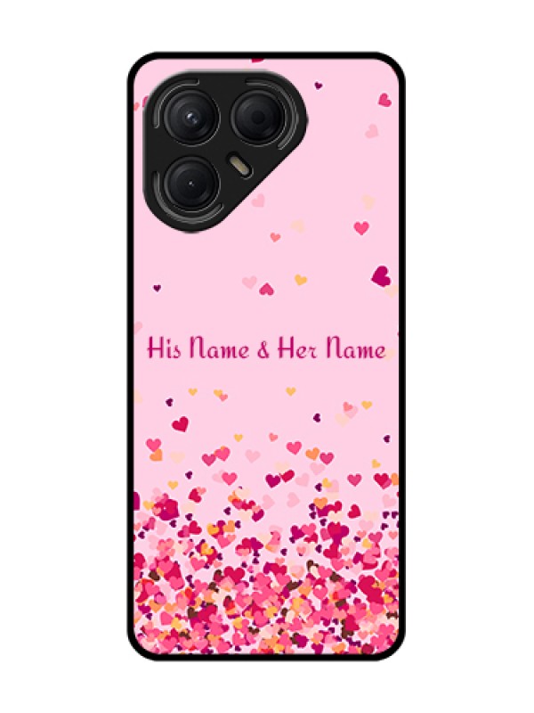 Custom Tecno Pova 7 5G Custom Metal Phone Case - Floating Hearts Design
