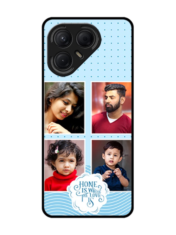 Custom Tecno Pova 7 5G Custom Metal Phone Case - Cute Love Quote With 4 Pic Upload Design