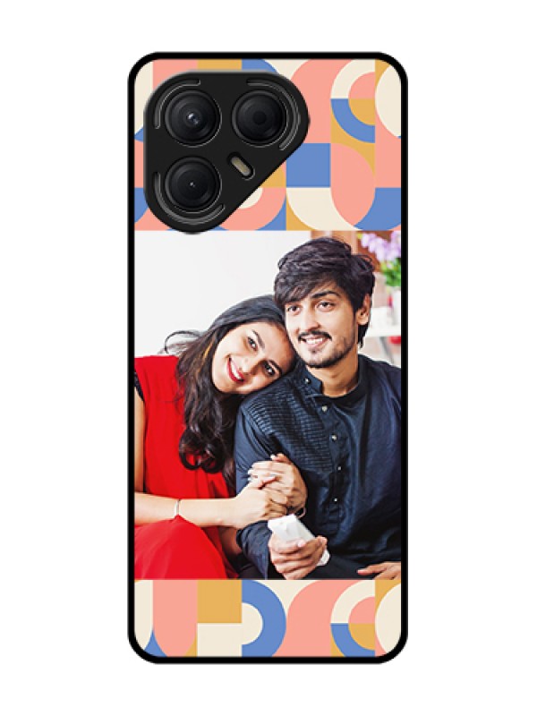 Custom Tecno Pova 7 5G Custom Metal Phone Case - Semi - Circle Maze Pattern Design