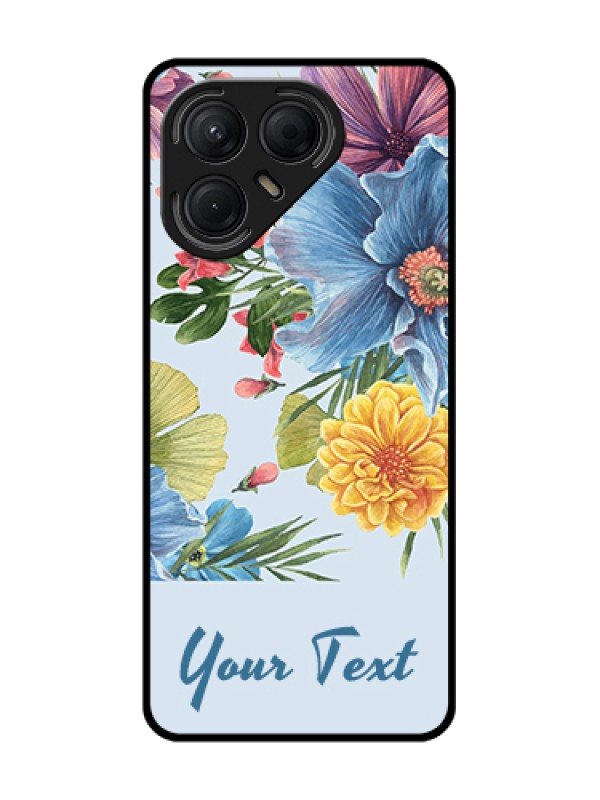 Custom Tecno Pova 7 5G Custom Metal Phone Case - Stunning Watercolored Flowers Painting Design