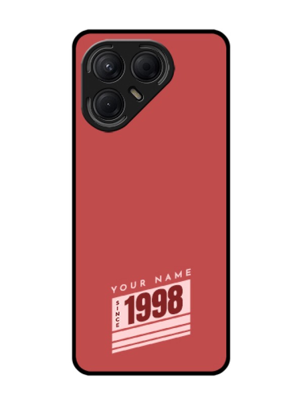 Custom Tecno Pova 7 5G Custom Metal Phone Case - Red Custom Year Of Birth Design