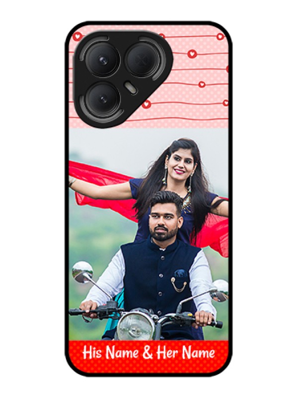 Custom Tecno Pova 7 Pro 5G Custom Metal Phone Case - Red Pattern Case Design