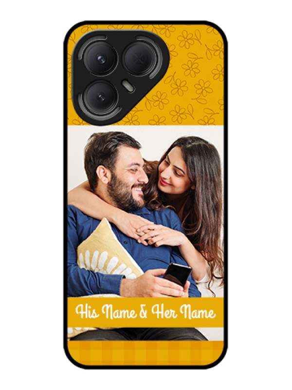 Custom Tecno Pova 7 Pro 5G Custom Metal Phone Case - Yellow Floral Design