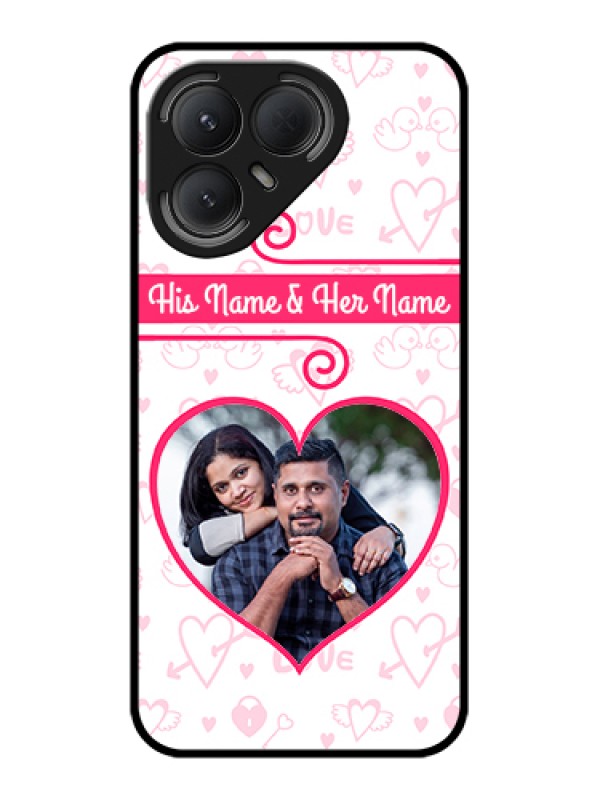 Custom Tecno Pova 7 Pro 5G Custom Metal Phone Case - Heart Shape Love Design