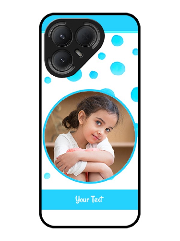 Custom Tecno Pova 7 Pro 5G Custom Metal Phone Case - Blue Bubbles Pattern Design