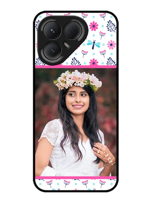 Custom Tecno Pova 7 Pro 5G Custom Metal Phone Case - Colorful Flower Design