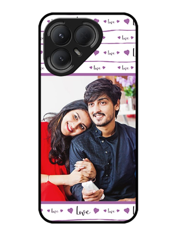 Custom Tecno Pova 7 Pro 5G Custom Metal Phone Case - Couples Heart Design