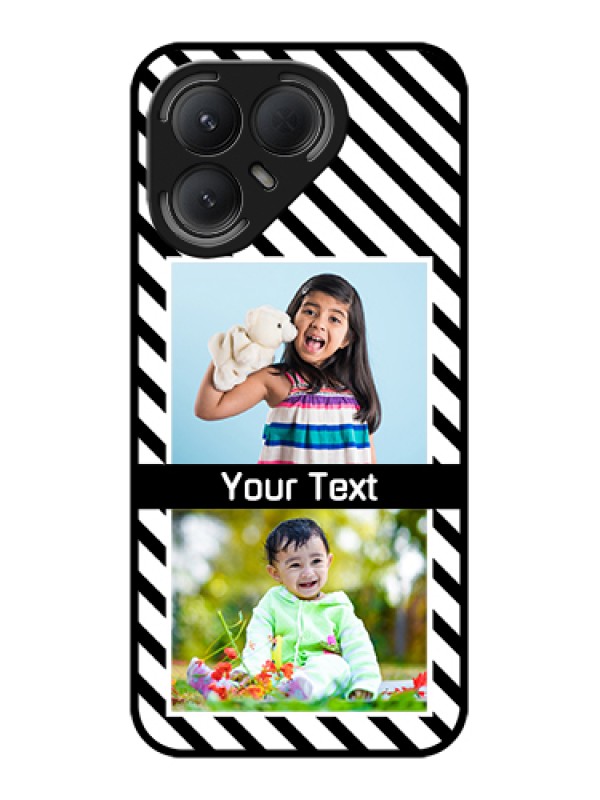 Custom Tecno Pova 7 Pro 5G Custom Metal Phone Case - Black And White Stripes Design