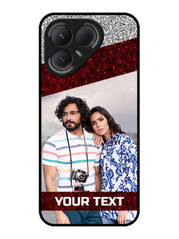 Custom Tecno Pova 7 Pro 5G Custom Metal Phone Case - Image Holder With Glitter Strip Design