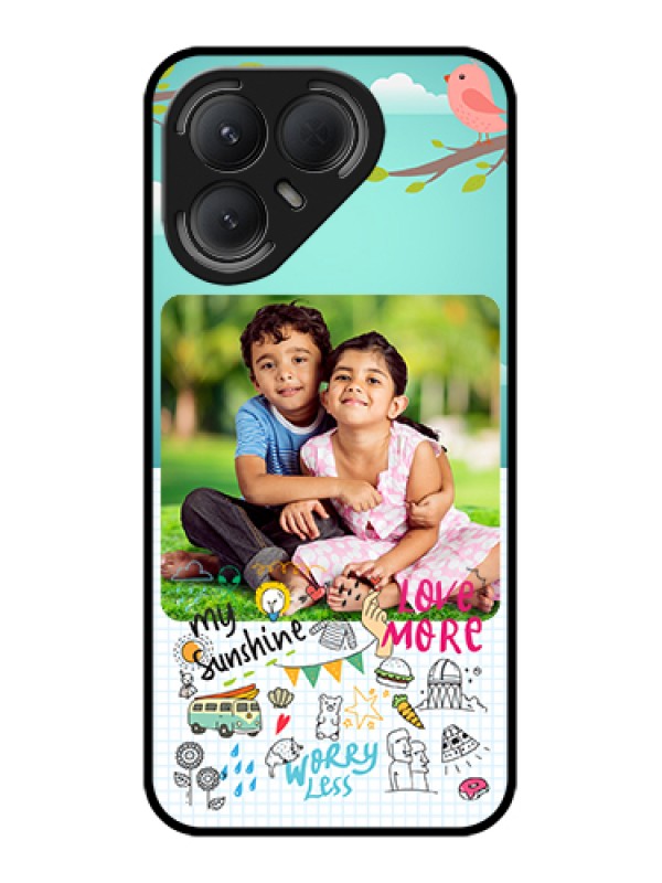 Custom Tecno Pova 7 Pro 5G Custom Metal Phone Case - Doodle Love Design