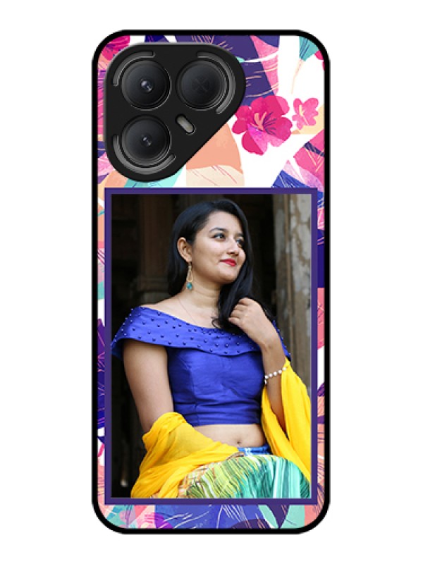 Custom Tecno Pova 7 Pro 5G Custom Metal Phone Case - Abstract Floral Design