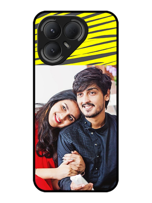 Custom Tecno Pova 7 Pro 5G Custom Metal Phone Case - Yellow Abstract Design