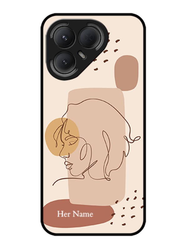 Custom Tecno Pova 7 Pro 5G Custom Metal Phone Case - Calm Woman Line Art Design