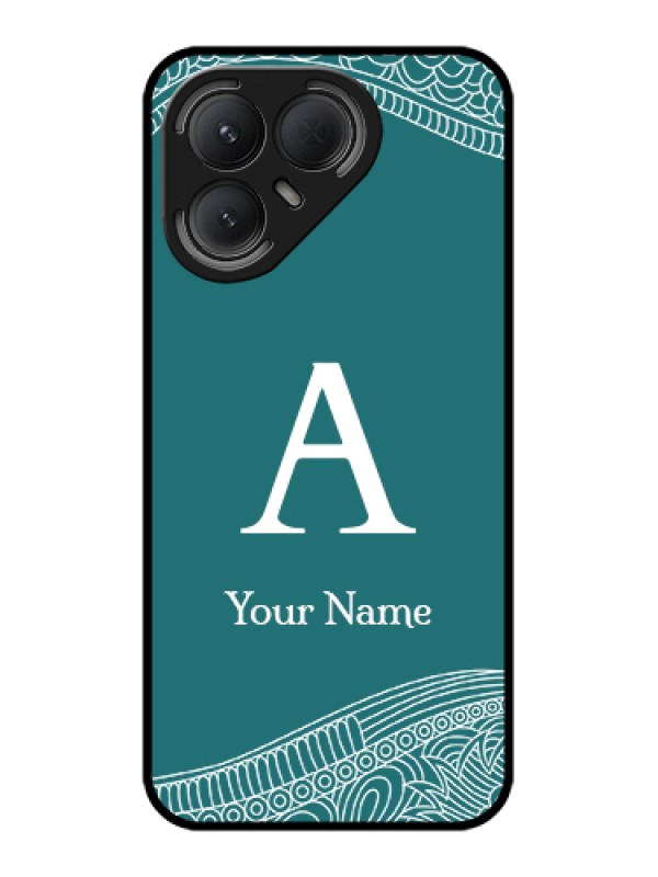 Custom Tecno Pova 7 Pro 5G Custom Metal Phone Case - Line Art Pattern With Custom Name Design