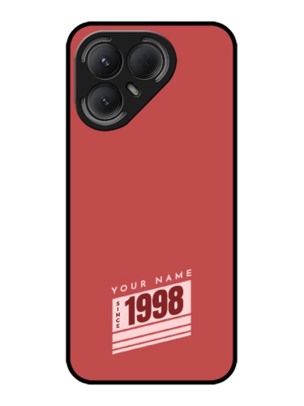 Custom Tecno Pova 7 Pro 5G Custom Metal Phone Case - Red Custom Year Of Birth Design