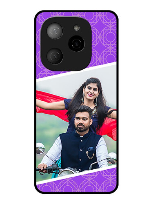 Custom Tecno Spark 20 Pro 5G Custom Metal Phone CaseViolet Color Pattern Design