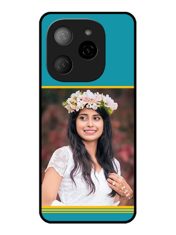 Custom Tecno Spark 20 Pro 5G Custom Metal Phone CaseYellow and Blue Design