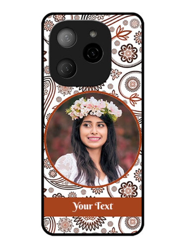 Custom Tecno Spark 20 Pro 5G Custom Metal Phone CaseAbstract Flower Design