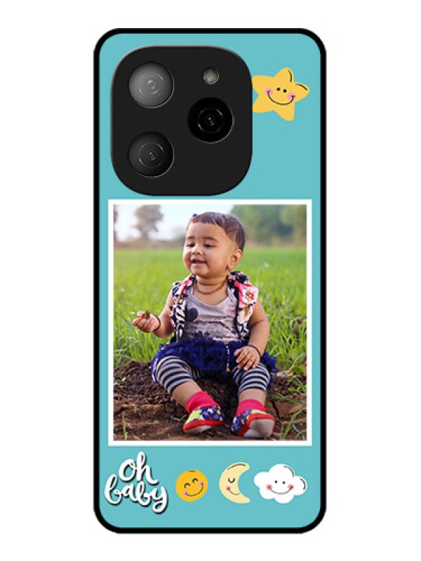 Custom Tecno Spark 20 Pro 5G Custom Metal Phone CaseSmiley Kids Stars Design