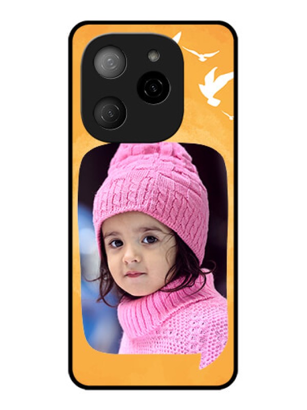 Custom Tecno Spark 20 Pro 5G Custom Metal Phone CaseWater Color Design With Bird Icons