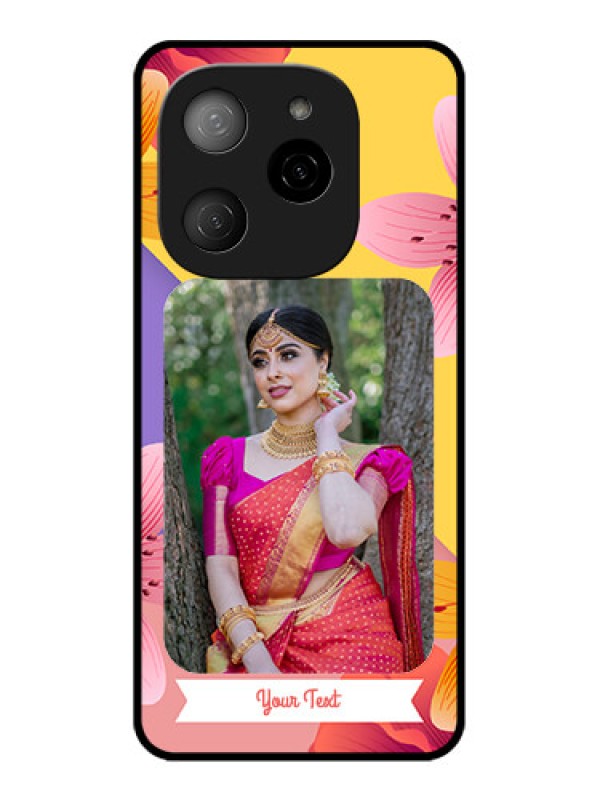 Custom Tecno Spark 20 Pro 5G Custom Metal Phone Case3 Image With Vintage Floral Design