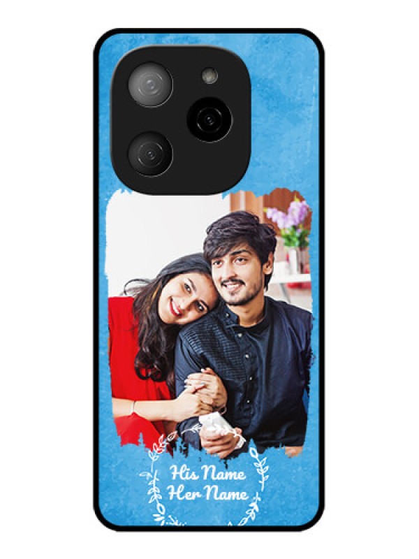 Custom Tecno Spark 20 Pro 5G Custom Metal Phone CaseBlue Color Vintage Design