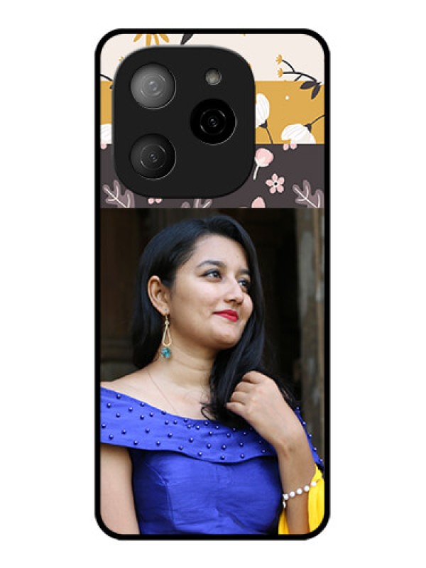 Custom Tecno Spark 20 Pro 5G Custom Metal Phone CaseStylish Floral Design