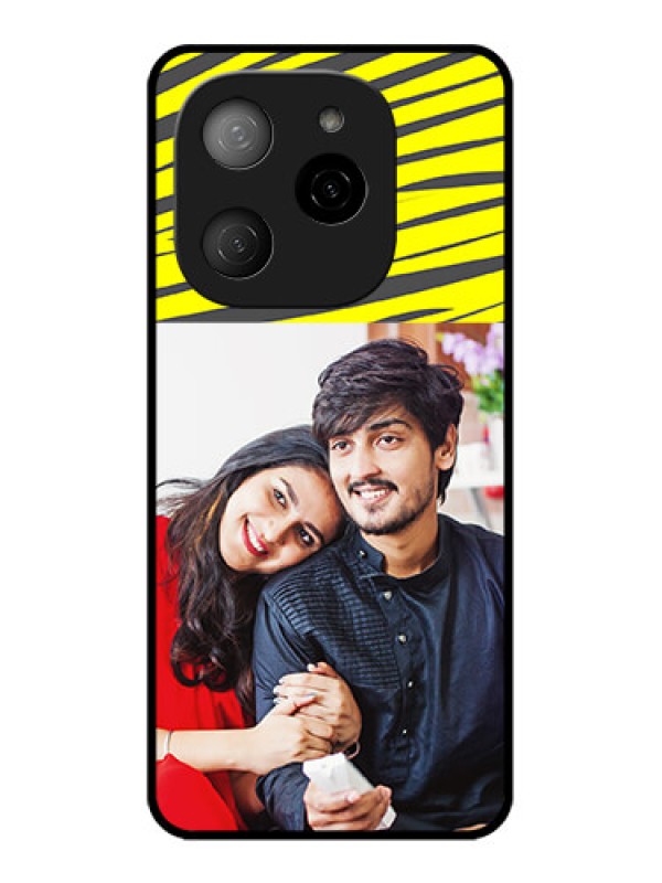 Custom Tecno Spark 20 Pro 5G Custom Metal Phone CaseYellow Abstract Design