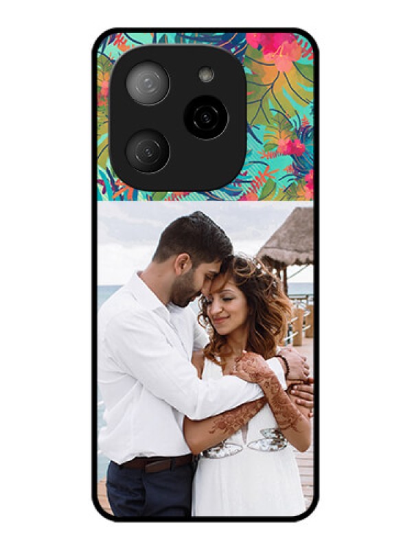 Custom Tecno Spark 20 Pro 5G Custom Metal Phone CaseWatercolor Floral Design