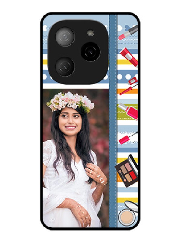 Custom Tecno Spark 20 Pro 5G Custom Metal Phone CaseMakeup Icons Design