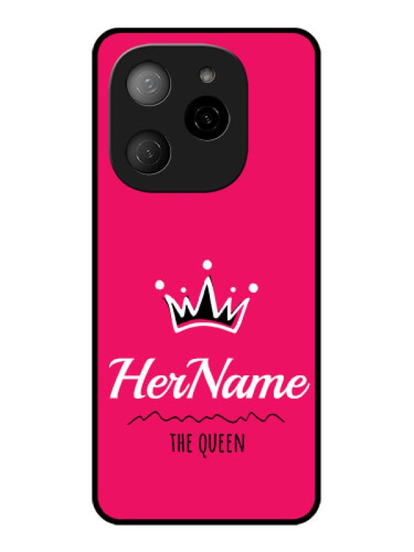 Custom Tecno Spark 20 Pro 5G Custom Metal Phone CaseQueen With Name Design