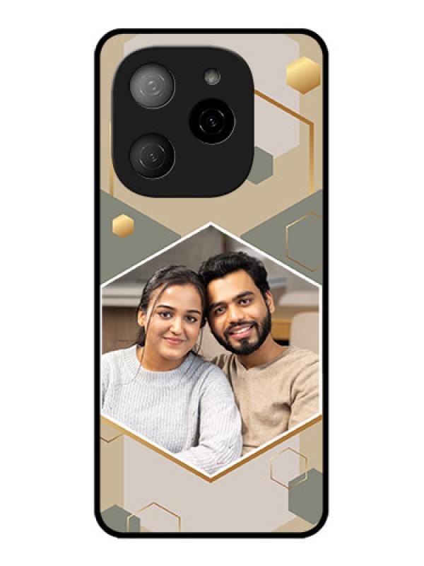 Custom Tecno Spark 20 Pro 5G Custom Metal Phone CaseStylish Hexagon Pattern Design