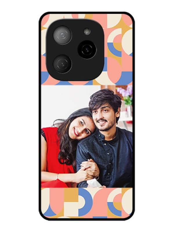 Custom Tecno Spark 20 Pro 5G Custom Metal Phone CaseSemi - Circle Maze Pattern Design