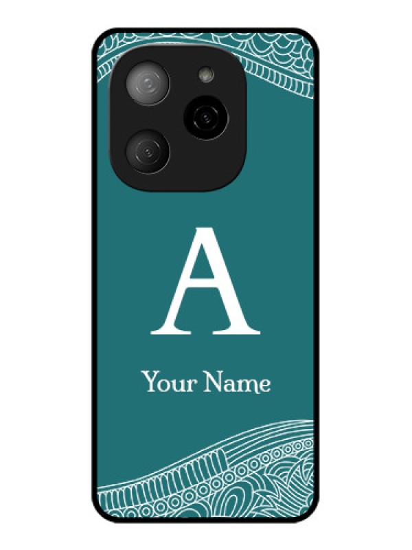 Custom Tecno Spark 20 Pro 5G Custom Metal Phone CaseLine Art Pattern With Custom Name Design