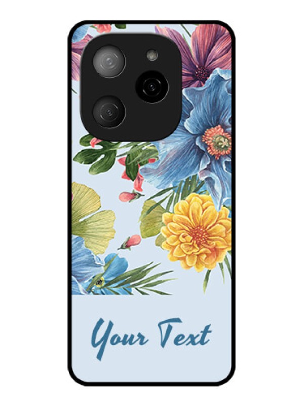 Custom Tecno Spark 20 Pro 5G Custom Metal Phone CaseStunning Watercolored Flowers Painting Design