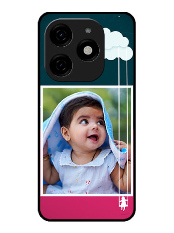 Custom Tecno Spark 20 Custom Metal Phone CaseCute Girl With Cloud Design