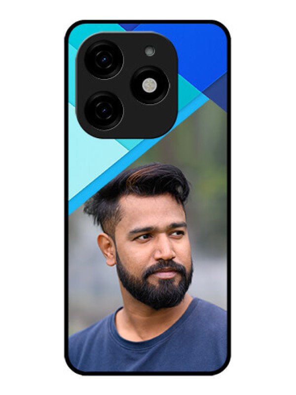 Custom Tecno Spark 20 Custom Metal Phone CaseBlue Pattern Design