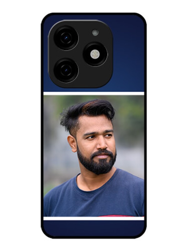 Custom Tecno Spark 20 Custom Metal Phone CaseSimple Royal Blue Design