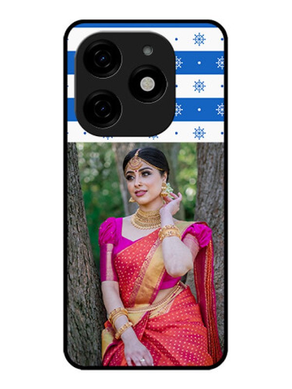 Custom Tecno Spark 20 Custom Metal Phone CaseSnow Pattern Design