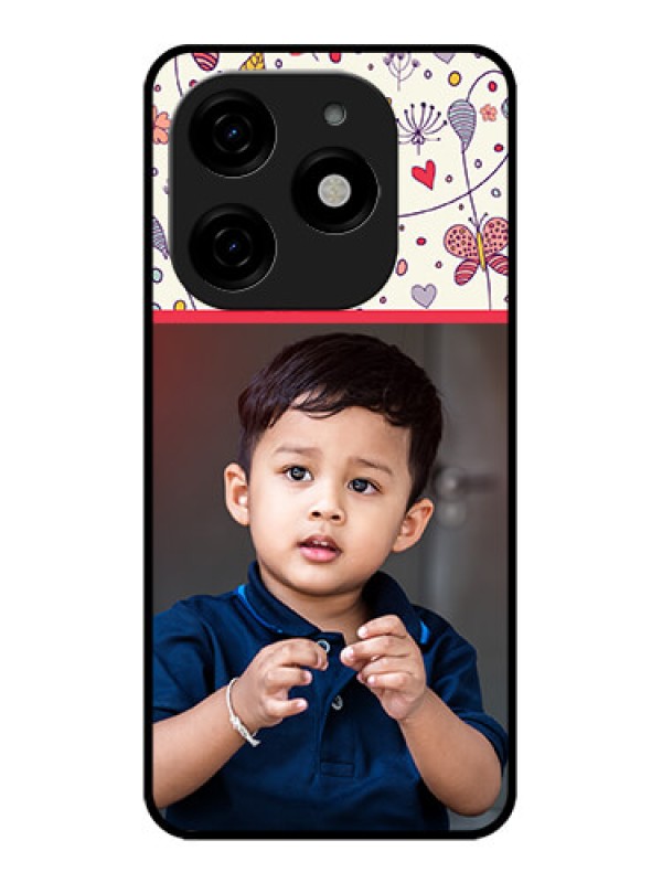 Custom Tecno Spark 20 Custom Metal Phone CasePremium Floral Design