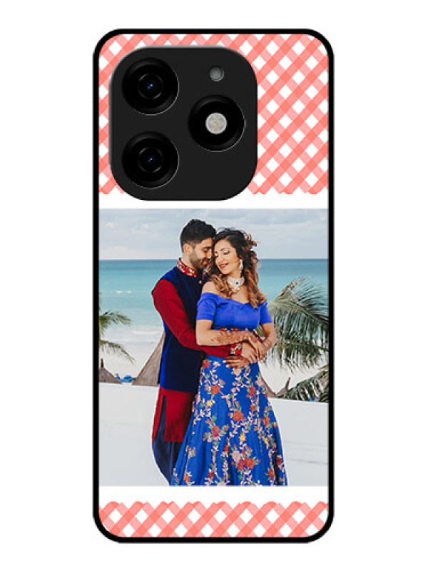 Custom Tecno Spark 20 Custom Metal Phone CasePink Pattern Design