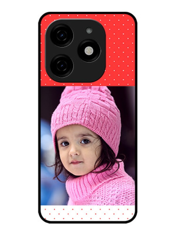 Custom Tecno Spark 20 Custom Metal Phone CaseRed Pattern Design