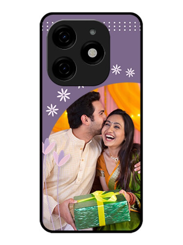 Custom Tecno Spark 20 Custom Metal Phone CaseLavender Flowers Design