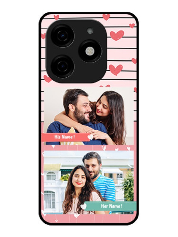 Custom Tecno Spark 20 Custom Metal Phone CasePhoto With Heart Design