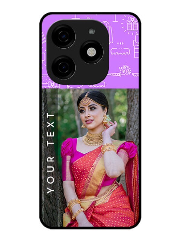 Custom Tecno Spark 20 Custom Metal Phone CaseBirthday Icons Design